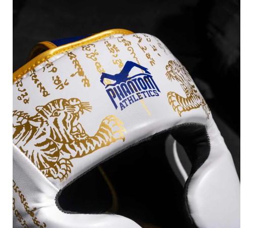 Шолом боксерський закритий з капою Phantom Muay Thai розмір універсальний, білий