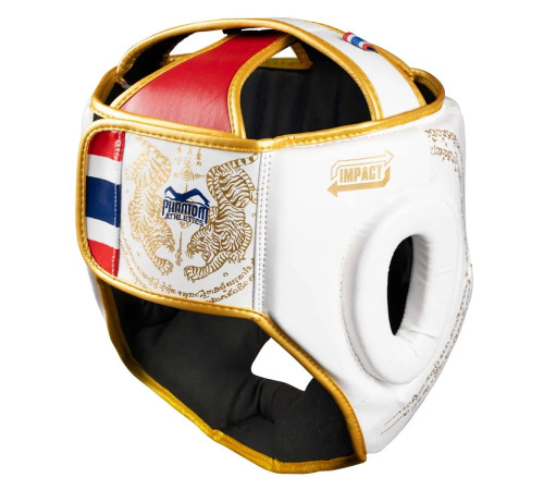 Шолом боксерський закритий з капою Phantom Muay Thai розмір універсальний, білий