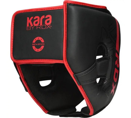 Шолом боксерський з капою RDX F6 KARA Matte розмір M, чорно-червоний