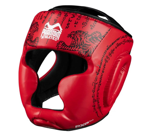 Шолом боксерський закритий з капою Phantom Muay Thai розмір універсальний, червоний