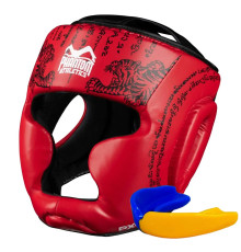 Шолом боксерський закритий з капою Phantom Muay Thai розмір універсальний, червоний