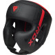 Шолом боксерський з капою RDX F6 KARA Matte розмір XL, чорно-червоний
