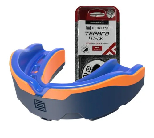 Капа боксерська доросла MAKURA Tephra від 11 років синьо-оранжева