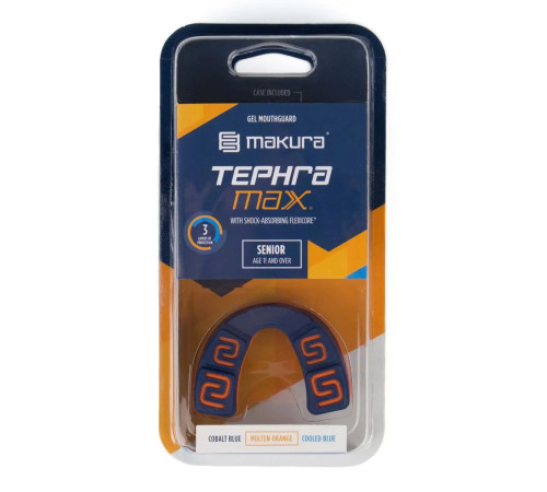 Капа боксерська доросла MAKURA Tephra від 11 років синьо-оранжева