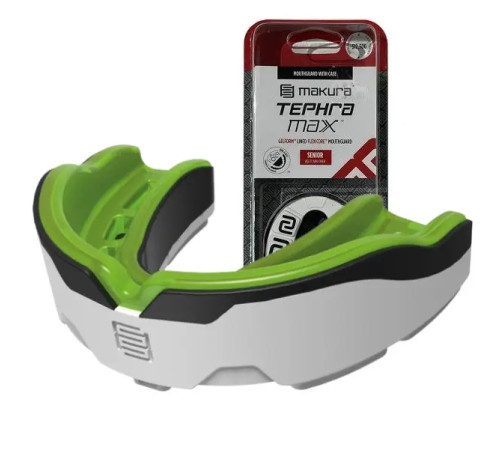 Капа боксерська доросла MAKURA Tephra від 11 років біло-зелена