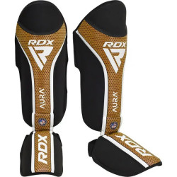 Захист гомілки та стопи RDX SHIN INSTEP AURA PLUS T-17 XL, чорно-золотистий