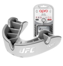 Капа боксерська дитяча OPRO Silver UFC до 10 років біло-срібляста