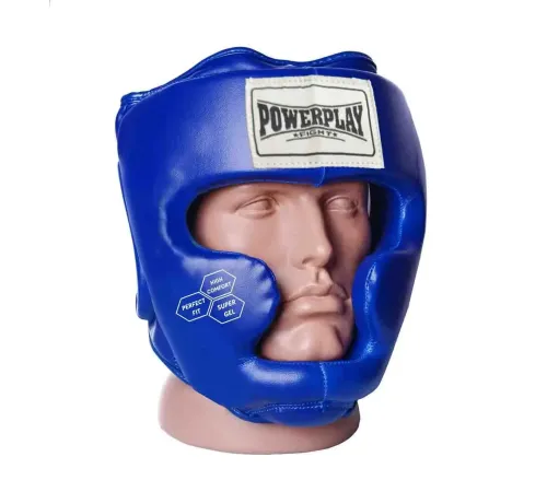 Шолом боксерський закритий PowerPlay 3043 розмір S, синій