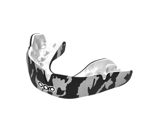 Капа боксерська доросла OPRO Instant CAMO від 11 років чорно-біла