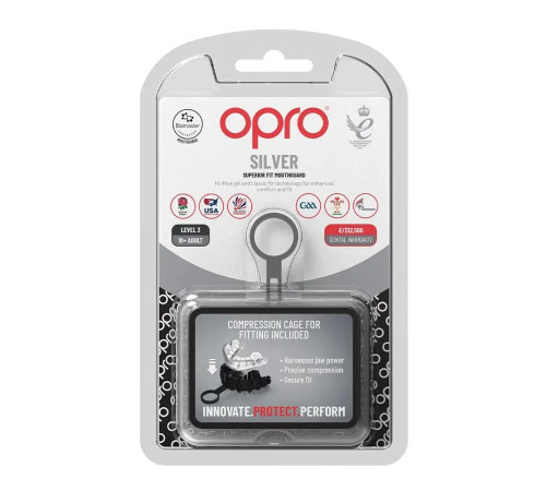 Капа боксерська доросла OPRO Silver від 11 років прозора