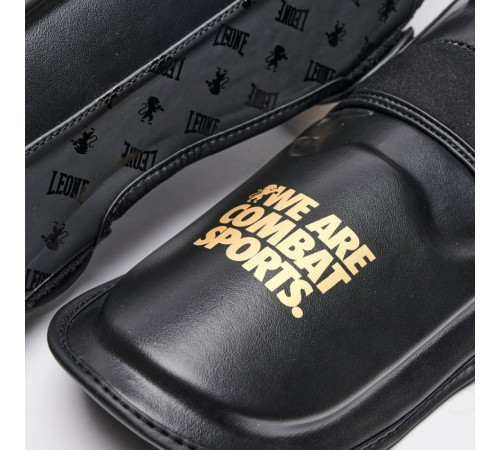 Захист гомілки Leone DNA Rex Leather L, чорно-золостисті