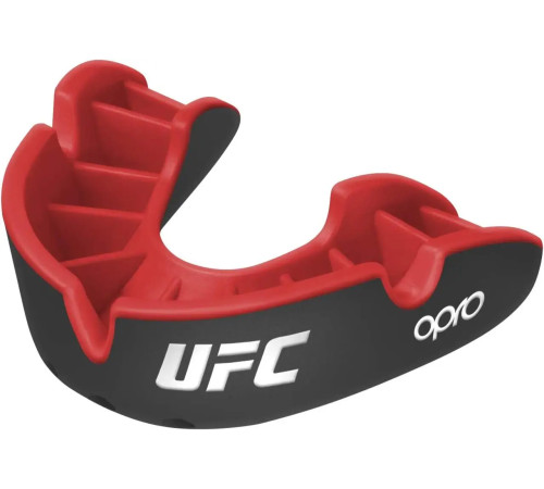 Капа боксерська дитяча OPRO Silver UFC Hologram до 10 років чорно-червона