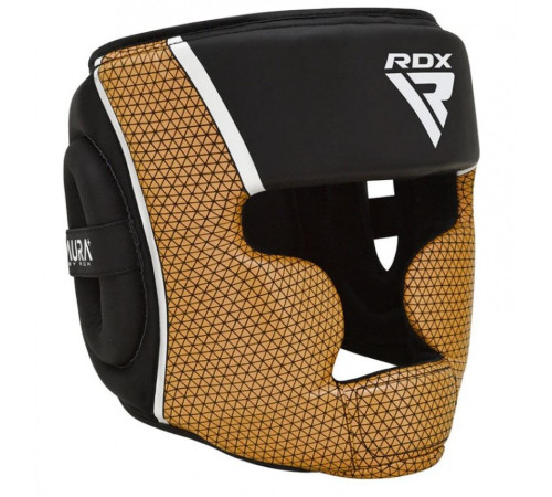Шолом боксерський RDX T17 Aura XL, чорно-золотистий