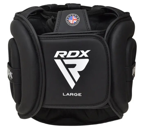 Шолом боксерський з капою RDX AURA PLUS T-17 розмір XL, чорно-золотистий