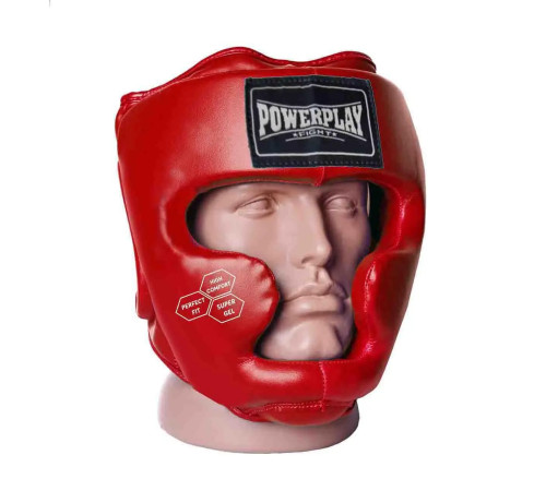 Шолом боксерський закритий PowerPlay 3043 розмір XS, червоний