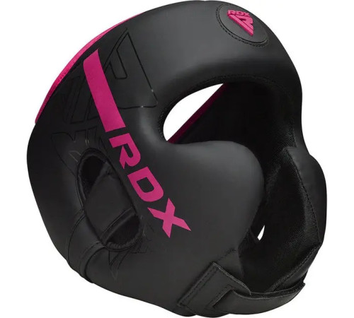 Шолом боксерський RDX F6 KARA Matte розмір S, чорно-рожевий
