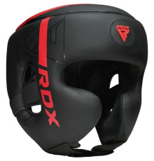 Шолом боксерський RDX F6 KARA Matte розмір S, чорно-червоний
