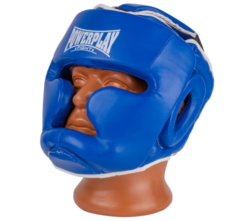 Шолом боксерський закритий PowerPlay 3100 PU розмір XS, синій