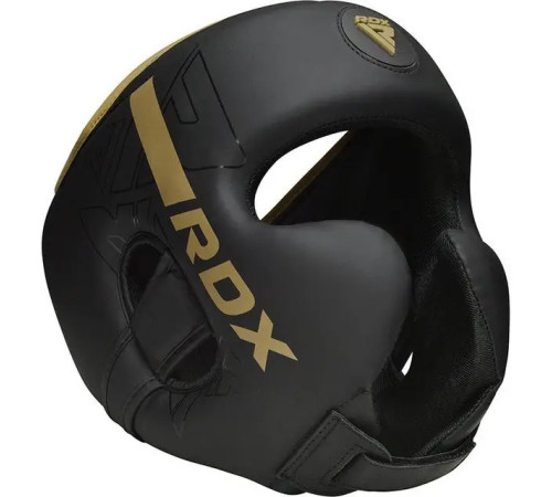 Шолом боксерський RDX F6 KARA Matte розмір S, чорно-золотистий