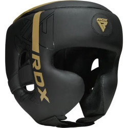 Шолом боксерський RDX F6 KARA Matte розмір S, чорно-золотистий