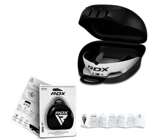 Капа боксерська доросла RDX 3w від 12 років чорно-біла