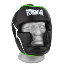 Шолом боксерський закритий PowerPlay 3100 PU розмір XS, чорно-зелений