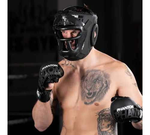 Шолом боксерський з капою Phantom APEX Cage Black
