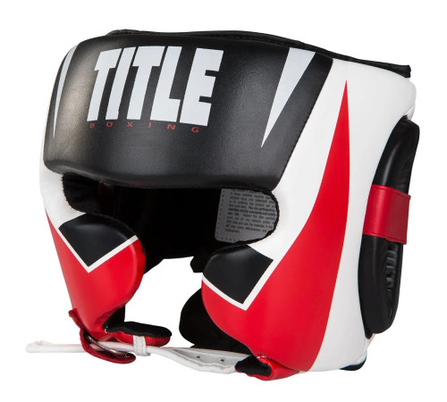 Шолом боксерський з капою TITLE MMA Command розмір M, біло-червоний