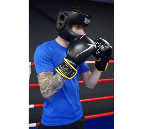 Шолом боксерський закритий PowerPlay 3067 Challanger розмір L, темно-синій