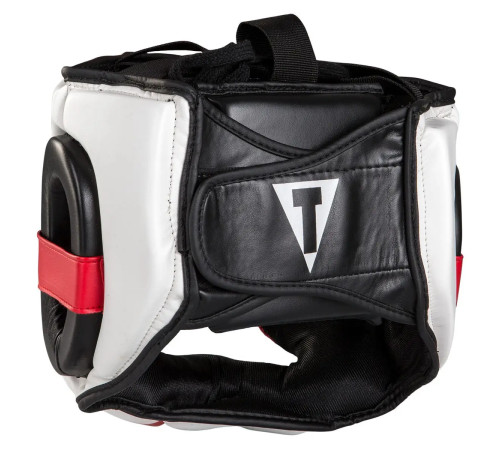 Шолом боксерський закритий з капоюTITLE MMA Command розмір L, біло-червоний