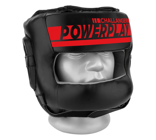 Шолом боксерський закритий PowerPlay 3067 Challanger розмір XL, чорно-червоний