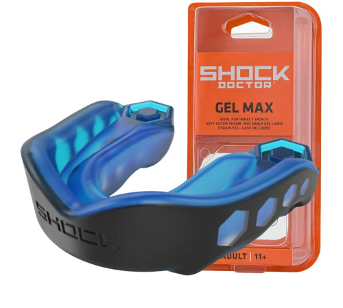 Капа боксерська дитяча Shock Doctor Gel Max до 10 років чорно-синя
