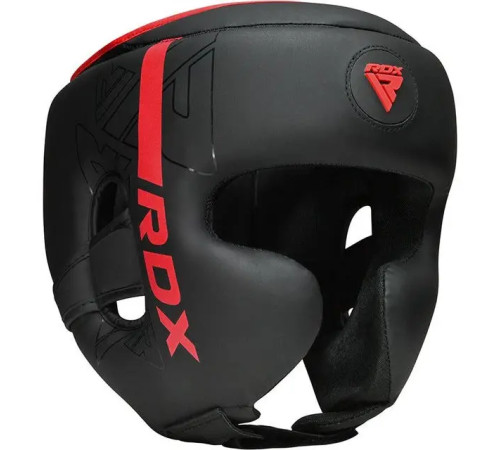 Шолом боксерський з капою RDX F6 KARA Matte розмір L, чорно-червоний