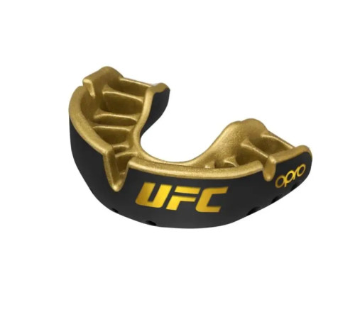 Капа боксерська доросла OPRO Gold UFC від 11 років чорно-золотиста