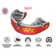 Капа боксерська доросла OPRO Gold UFC від 11 років червоно-срібляста