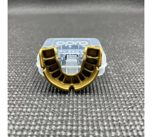 Капа боксерська доросла OPRO Gold Grillz від 11 років чорно-золотиста