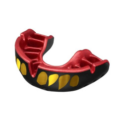 Капа боксерська доросла OPRO Gold JAWS від 11 років чорно-червона
