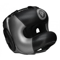 Шолом боксерський з бампером RDX L2 Mark Pro M, чорно-сірий