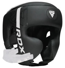 Шолом боксерський з капою RDX F6 KARA Matte розмір XL, чорно-білий