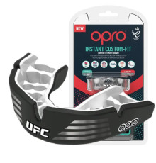 Капа боксерська доросла OPRO Instant Custom-Fit UFC від 11 років чорно-срібляста