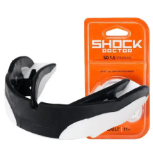 Капа боксерська дитяча Shock Doctor V1.5 до 10 років чорно-біла