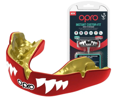 Капа боксерська доросла OPRO Instant JAWS від 11 років червона