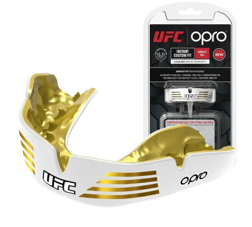 Капа боксерська доросла OPRO Instant UFC Strike від 11 років золотиста