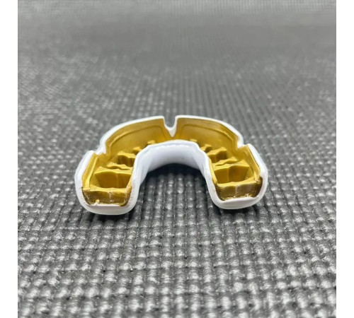 Капа боксерська доросла OPRO Instant від 11 років біло-золотиста