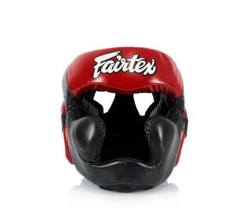 Шолом боксерський закритий Fairtex HG13 розмір L, чорно-червоний