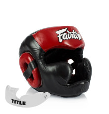 Шолом боксерський закритий Fairtex HG13 розмір L, чорно-червоний