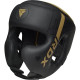 Шолом боксерський з капою RDX F6 KARA Matte розмір M, чорно-золотий