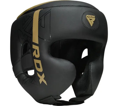 Шолом боксерський з капою RDX F6 KARA Matte розмір M, чорно-золотий Шолом боксерський з капою RDX F6 KARA Matte розмір M, чорно-золотий