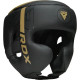Шолом боксерський з капою RDX F6 KARA Matte розмір M, чорно-золотий