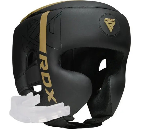 Шолом боксерський з капою RDX F6 KARA Matte розмір M, чорно-золотий Шолом боксерський з капою RDX F6 KARA Matte розмір M, чорно-золотий